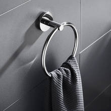 Anel de toalha para banheiro, suporte à prova de ferrugem, montagem de parede, estilo redondo, polido 2024 - compre barato