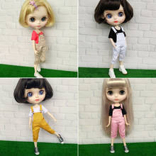 Calças curtas e legais para bonecas, 1 peça, para blyth, azone, ob24 ,obitsu 27, lamca, presilhas, 1/6 bjd, camisetas, acessórios de roupas 2024 - compre barato