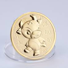 No magnético, regalos de Año Nuevo 2021, moneda de oro del Año del Buey, monedas conmemorativas de ganado chino de la suerte, 1oz 2024 - compra barato