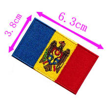 Флаг Молдовы вышивка патч 6,3 см Широкий Высокое качество железа на пришивке/эмблема/Аппликация/полоса/Свобода/Орел/Кишинев 2024 - купить недорого