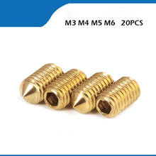 20Pcs Brass Cup Point Grub Hex Socket Set Screws M3 M4 M5 M6 M8 M10 Brass Allen Head Hex Socket Srews 2024 - buy cheap