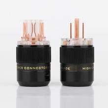 Pair Brass US version AC Power Plug HiFi audio connectors adapter jack supply power cable DC Cable connector plug 2024 - buy cheap