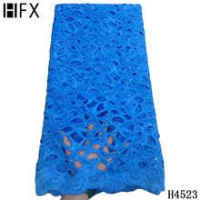 HFX African Lace Fabric 2021 Chiffon Nigerian Lace Fabric High Qaulity With Sequins Swiss Voile In Switzerland For Senegal Dress 2024 - buy cheap