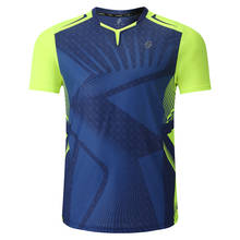 Рубашка для бадминтона на заказ, спортивная одежда для мужчин и женщин, быстросохнущая дышащая рубашка для бадминтона с коротким рукавом, рубашки для настольного тенниса, тренировочная рубашка 2024 - купить недорого