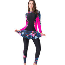 Women Full Body One-Piece Long Sleeve Swimsuit Rash Guard Zipper Front Muslim Swimwear Retro Vintage Swimming Dress Wetsuit 2024 - buy cheap