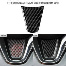 Car Steering wheel Stickers Fit for Honda Fit/Jazz GK5 3RD GEN 2014-2018 Carbon Fiber Material Vehicle Bearing Circle Trim 2024 - buy cheap