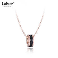 Lokaer Classic AAA Cubic Zirconia Pendant Roman Letter Necklace For Women Stainless Steel Wedding Female Necklace Jewelry N17023 2024 - buy cheap