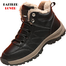 -45 Degree Warm Plush Men's Boots Waterproof Leather Winter Shoes for Male Vintage Steampunk Botas Homme Biker Ankle Footwear 2024 - buy cheap