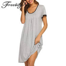 Nightgown Womens Cotton Sleepshirt Soft Sleepwear Pleated Nightshirt Comfy Sleep Dress Short Sleeve Flare Nightdress 2024 - buy cheap