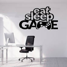 Game decal gamer wall sticker eat sleep game decal home decor video gamer gift game room decor for kids room sticker C5063 2024 - buy cheap