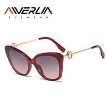 AIVERLIA New Fashion Cateye Sunglasses Women Vintage Gradient Glasses Retro Cat Eye Sunglasses Female Eyewear Metal Temple UV400 2024 - buy cheap
