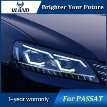 VLAND автомобильный светильник для VW Passat B7 США Версон головной светильник 2012-2016 Водонепроницаемый головной светильник DRL динамический сигнал поворота Hid Xenon луча 2024 - купить недорого