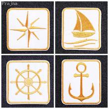 Prajna Vintage Ship Anchor Patch Military Patch Iron On Embroidered Patches For Clothes Steering Wheel Badge Applique 2024 - buy cheap