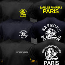 Новое Sapeurs Pompiers Париж пожарный пожарной бригады летняя футболка высокого качества с принтом на футболках 2024 - купить недорого