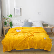 Cobertor macio, amarelo, de malha, boa qualidade, para inverno, sofá, cama, avião, fio grosso, 6 cores, cobertor, capa de sofá 2024 - compre barato