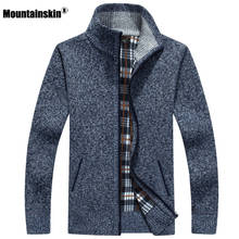 Mountainskin-Chaqueta ajustada con cremallera para hombre, suéter grueso de algodón sólido, cálido, otoño e invierno, MT164 2024 - compra barato