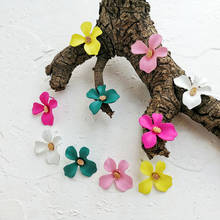 Korean Flower Minimalist Stud Earrings for Women Boho Colorful Personality Sweet Geometric Earrings Trendy Female Jewelry 2024 - купить недорого
