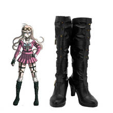 Danganronpa V3 Killing Harmony Iruma Miu Cosplay Boots Shoes Black High Heel Women Cosplay Shoes Long Boots 2024 - buy cheap