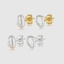 aretes de mujeсерьги женские classtic freshwater pearl stud earring kolczyki серёжки fashion jewelry earrings for women 2024 - buy cheap