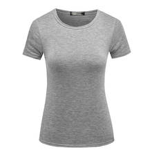 Модная женская серая футболка с коротким рукавом, женская футболка, Одежда harajuku, простой летний топ 90s 2024 - купить недорого