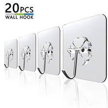 20Pcs 6x6cm Transparent Strong Self Adhesive Door Wall Hangers Hooks Suction Heavy Load Rack Cup Sucker for Kitchen Bathroom 2024 - buy cheap