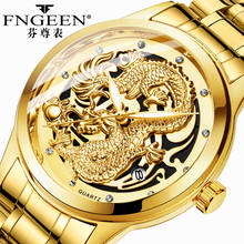 FNGEEN-Reloj de pulsera no automático para hombre, cronógrafo de acero, resistente al agua, con fecha y hora, de cuarzo dorado, Masculino 2024 - compra barato