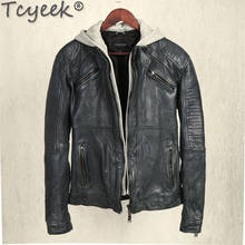 Tcyeek Fashion 100% Genuine Leather Jacket Men Clothes 2021 Korean Casual Real Sheepskin Coat Male Autumn Slim Fit Coats Jackets 2024 - buy cheap