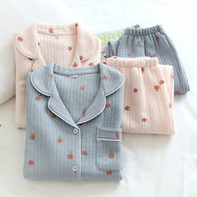 Fdfklak-Conjunto de Pijama para mujer, de 2 piezas ropa de dormir, traje para casa, 100% de algodón, Top + pantalón 2024 - compra barato