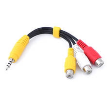 Cable adaptador de Audio y vídeo AV, 1 unidad, 3,5mm, Aux, macho, estéreo a 3 RCA hembra, para reproducción de vídeo y Audio de alto rendimiento 2024 - compra barato