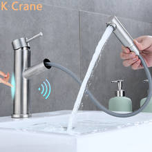 Banheiro-Grifo con Sensor táctil extraíble para baño, mezclador de agua fría y caliente, de acero inoxidable, Moderno 2024 - compra barato