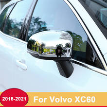 Capa de espelho retrovisor para volvo xc60, 2018, 2019, 2020, 2021, abs, cromado, invólucro, asa, acessórios 2024 - compre barato