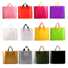 10pcs 4Sizes Colors Blank Thick Plastic Handle Bags Jewelry Clothing Packaging With Handle Wedding Decoration Supplies Loot Bag 2024 - buy cheap