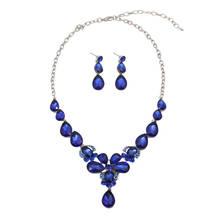 Vintage Statement Necklace Earrings Crystal Set Retro Indian Bridal Jewelry Sets Women's Party Costume Luxury Big Jewellery Gift 2024 - buy cheap