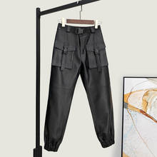 Real Sheepskin Leather Pants Female Korean Fashion Cargo Pants Women Black Trousers Spring 2021 Pantalones De Mujer Pph3966 2024 - buy cheap