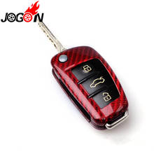 RED Carbon Fiber Car Auto Remote Key Case Cover For AUDI A6 TT A3 Q3 A1 A4 Q7 S3 Car styling 2024 - buy cheap