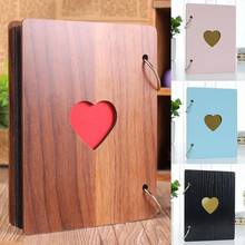6inch Heart Wooden Photo Album Loose-leaf Baby Growth Family Memory DIY Book 2024 - buy cheap