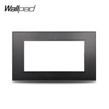 Wallpad-interruptor de parede, conjunto de painel duplo de plástico escovado, preto, prateado e dourado, s6, 146, soquete, combinação grátis 2024 - compre barato