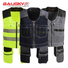 Bauskydd Mens Tool pockets vest  Craftsman carpener mechanic  Work Vest workwear outdoor vest tool vest free shipping 2024 - buy cheap