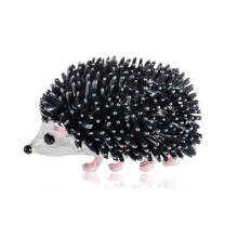 Popular Black Enamel Hedgehog Brooches For Women Lovely Animal Fashion Jewelry Pins Cute Kids Badges Pins Metal Unisex Broches 2024 - buy cheap