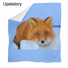 Upetstory  Fox Print Cozy Flannel Fleece Sherpa Blanket Floral Bedding Set Warmth Decoration Blankets Bedspread Sofa Cover 2024 - buy cheap