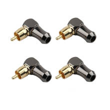 Conector RCA de ángulo recto para amplificador de Terminal, conector de Audio de 90 grados, Conector de enlace puro en tono oro L, Conector de conector de Audio Jack, adaptador de altavoz 2024 - compra barato