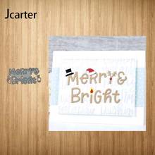 Troqueles de corte de Metal con letras Merry Bright para arte de colección de recortes, plantilla de papel de álbum hecho a mano, molde de decoración 2024 - compra barato