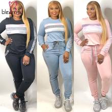 Winter 2019 Casual Two Piece Set Long Sleeve Sweatshirt Crop Top  And Bodycon Pants Overalls Women Tracksuit Matching Sets 2024 - buy cheap