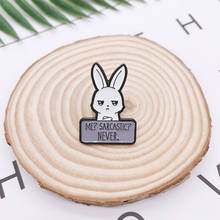 Cartoon Sarcastic Rabbit Enamel Pin Custom Dirty Look Bunny Brooches Fashion Bag Clothes Badge Punk Jewelry Gift for Friends Kid 2024 - buy cheap