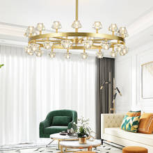 Light luxury crystal chandelier copper living room lamp dining room bedroom creative minimalist style post-modern lamp 2024 - buy cheap