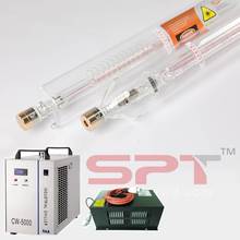 Co2 SPT glass tube 90w 100w LASER POWER SUPPLY CW5000 WATER CHILLER for materials cutter machine 2024 - buy cheap