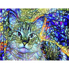 Mosaico de diamantes de imitación con diseño de gato y fantasía, kit de punto de cruz, bordado completo, 5d, decoración para el hogar 2024 - compra barato