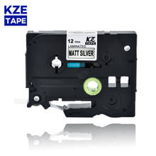 KZE-Cinta de etiquetas laminada negra sobre plata mate de 12mm, Cassette de cartucho, cinta de etiquetas compatible con p-touch PT Tze-M931 tze m931 2024 - compra barato