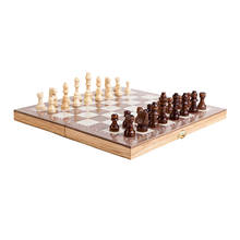3 em 1 jogo de tabuleiro de madeira conjunto xadrez backgammon damas combo com dobrável xadrez 30x30cm 2024 - compre barato