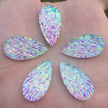 15*29mm White Teardrop Resin AB Rhinestones Non Sewing On Flatback Crystals DIY stick Stones Drop Beads 15 pcs/pack 2024 - buy cheap